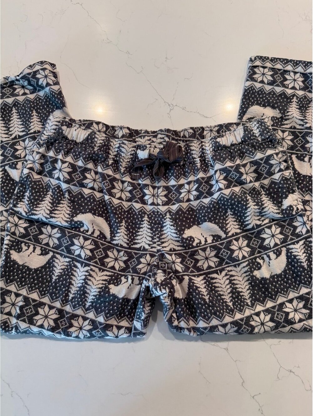 Old Navy "Match the Fam" Polar Bear Fair Isle Pajama Pants Size XL